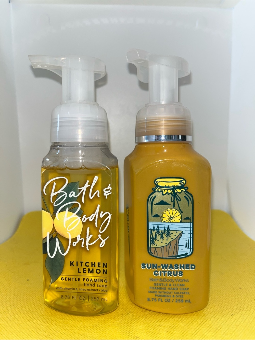 Bath & Body Works Hand Soap 2 Pack Foaming Kitchen Lemon and Sun Washed Citrus